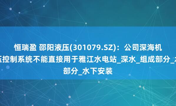 恒瑞盈 邵阳液压(301079.SZ)：公司深海机器人液压控制系统不能直接用于雅江水电站_深水_组成部分_水下安装